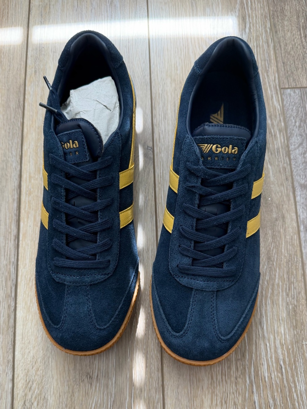 NWOB-Gola Classics Men's Harrier Suede Sneakers Navy/Pollen size 11